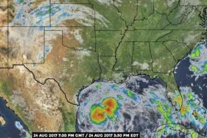 Hurricane Harvey is close to landfall along the Texas coast. Image-National Weather Service