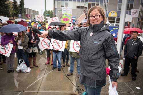 Pebble Mine Opponents Rally During Private Anchorage Pebble Advisory Meeting