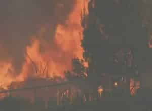 Fire rages in Sonoma County. Image-USA Today video screengrab