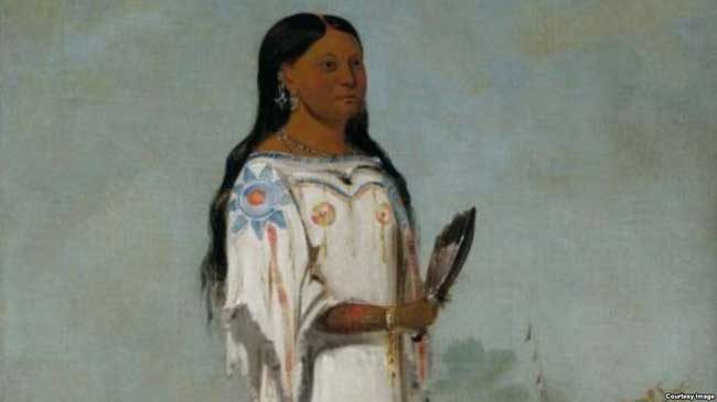 Portait of Seet-sé-be-a (Midday Sun), a Hidatsa girl by George Catlin, 1832. ( Photo: Courtesy Smithsonian American Art Museum)