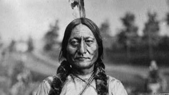 Studio portrait of Sitting Bull by Orlando Scott Goff, 1881.