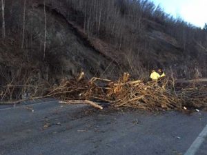 Landslide near mile 105 of the Seward Highway. Image-DOT