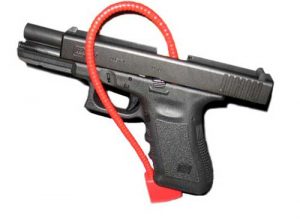 Glock 17 with cable lock. Image-Kenneth Freeman 