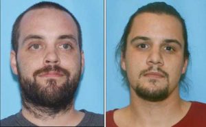 Aarron Settje (L) and Stephen Settje (R) are wanted on robbery and other crimes by APD. Images-APD