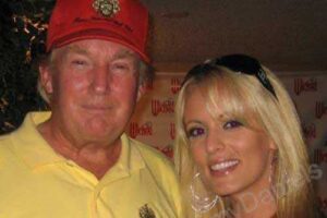 Stormy Daniels pictured with Trump (from The Wall Street Journal)