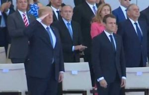 President Trump at France's Bastille Day Military Parade. Image-Screengrab