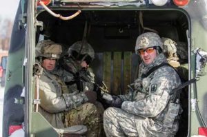 Guardsmen from Alaska, Vermont, Colorado, and Wyoming and soldiers from Canada conduct cold weather and arctic skills training during Arctic Eagle 2018 at the Donnelly Training Area outside of Fort Greely. (U.S. Army National Guard photo by Spc. Michael Risinger/Released)