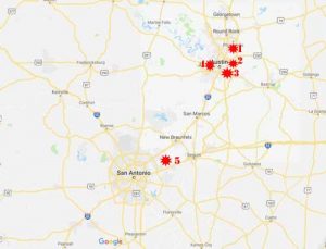 Texas bomb locations. Image-Google Maps