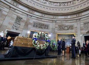 President Donald J. Trump and First Lady Melania Trump honor the late Reverend Billy Graham. Official White House Photo by Shealah Craighead