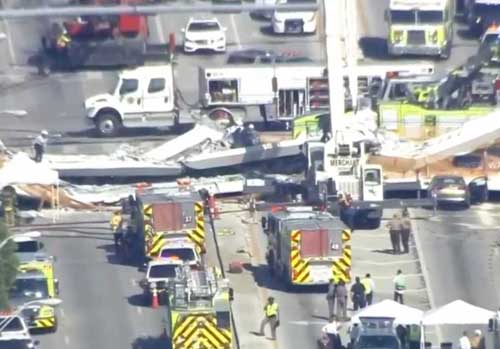 Miami Bridge Collapses on Eight Lanes of Traffic with Fatalities