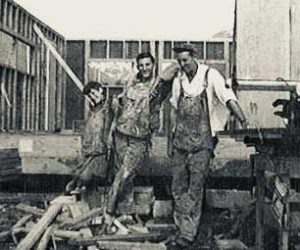 Bill, Bob & Ed Walker building houses in Old Valdez - 1963