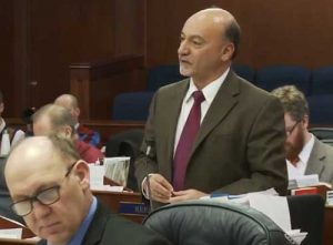 Representative Gara speaking in the House. Image-video screengrab