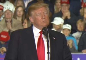Trump at his Michigan rally. Image-Video screengrab