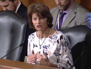 Senator Lisa Murkowski at HELP hearing. Image Office of Sen. Murkowski