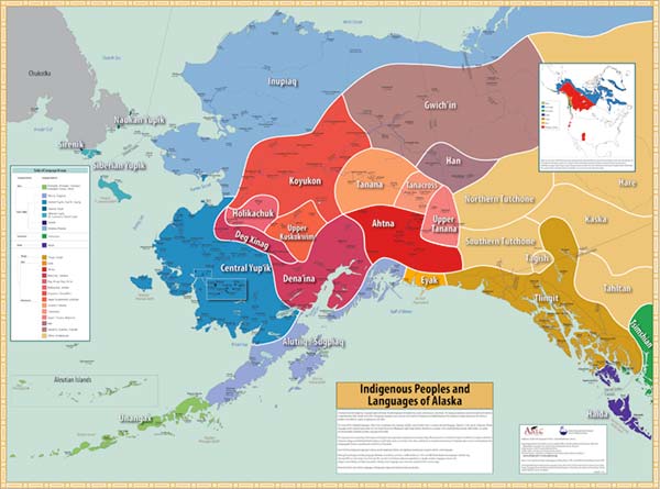 The Native Peoples and Languages of Alaska Map courtesy of Alaska Native Language Center.