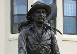 Statue in front of Sitka Pioneers home.