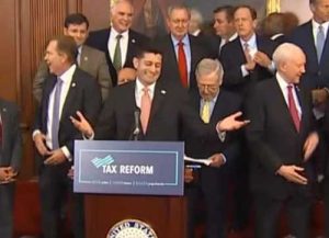 House and Senate Republicans holding press conference on tax reform passage. Image-YouTube Screengrab 