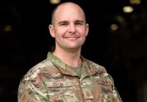 First Sgt. Anthony Celia, 176th Wing’s Logistics Readiness Squadron first sergeant was named the National Guard Bureau First Sergeant of the Year in 2025. (Alaska National Guard photo by David Bedard)