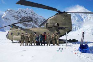Alaska Army National Guard CH-47 crews support Denali Base Camp establishment. (Alaska National Guard photo by Dana Rosso)