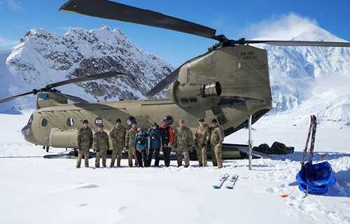 Alaska Army National Guard CH-47 crews support Denali Base Camp establishment