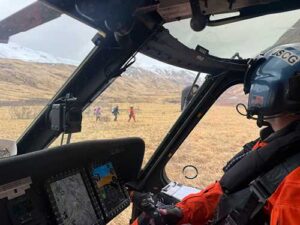 Coast Guard rescues 2 stranded hikers on Unalaska Island. (U.S. Coast Guard by Lt. Cmdr. Joshua Womboldt )