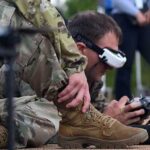 A soldier practices with a first-person view drone system during Gauntlet I of the War Department's Drone Dominance Program that took place at Fort Benning, Ga., from February to March 2026. Courtesy photo