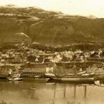 Photo: Sailing ships at the dock in Kodiak, ca. 1940. Smith Collection. Courtesy of Tim and Norman Smith.