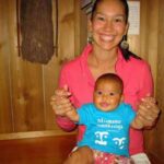 Photo: LaRita Laktonen with her baby daughter at the Alutiiq Museum.