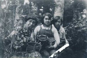 Photo: Berry picking on Woody Island ca. 1920. Kodiak Baptist Mission Collection, AM 987.

