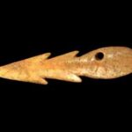 Photo: Bone harpoon head, ca. 1200 years old, Uyak Site, Larsen Bay Tribe Collection.