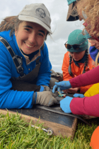 Hanna Hellen (ECO), with Tania Dawant (University of Tennessee), Val Cortez (Colorado State University), Molly McCormley (NOAA Fisheries). Credit: Chelsea Kovalcsik.
