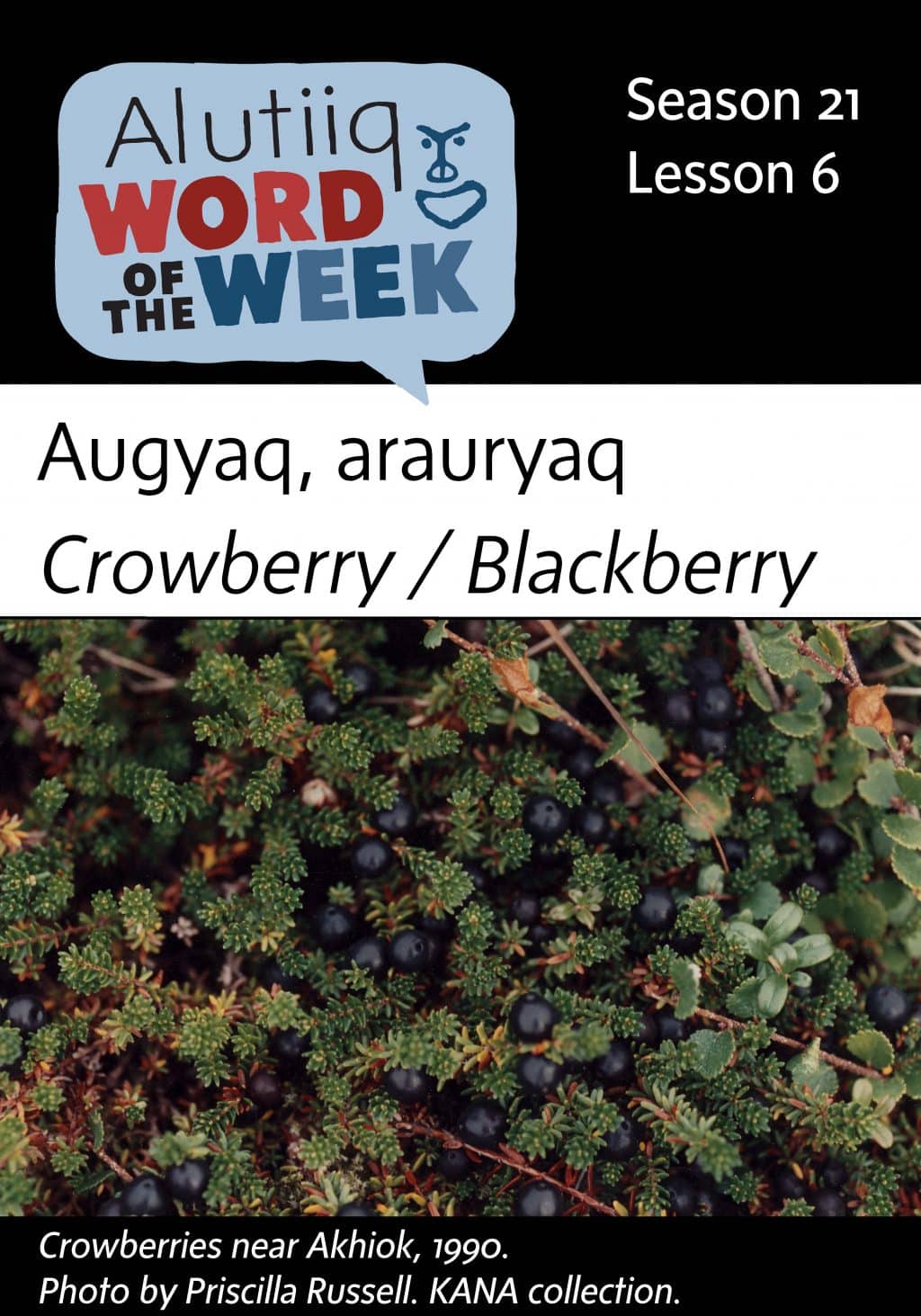 Crow/Blackberry-Alutiiq Word of the Week-August 5th