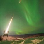Black aurora mission launches from Poker Flat Photo by Craig Heinselman. A two-stage NASA sounding rocket launches early Monday, Feb. 9, 2026, from Poker Flat Research Range. The rocket was carrying the Black and Diffuse Aurora Science Surveyor mission.