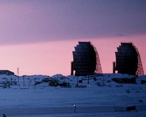 Barter Island, Alaska White Alice tropospheric antennas. Image-Public Domain