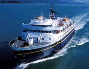 Alaska Marine Highway System ferry on scheduled run.Image-AMHS