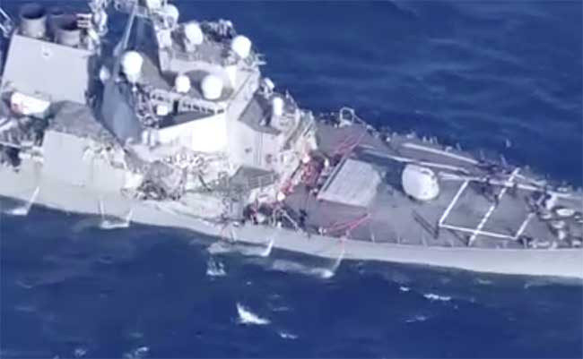 US Navy: USS Fitzgerald Collides With Merchant Vessel Off Japan Coast