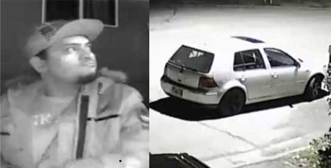 Images of one suspect and vehicle involved in assault incident at a Snow Circle address on Saturday night. Images-APD