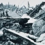 The largest landslide in Anchorage occurred along Knik Arm between Point Woronzof and Fish Creek, causing substantial damage to numerous homes in the Turnagain-By-The-Sea subdivision. Courtesy of Wikipedia
