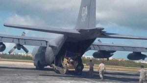 Guardsmen with the 176th Wing unloading a HC-130 in Florida last month. Image-DVIDS