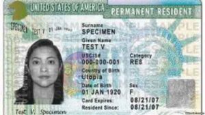 US Green Card sample. Image-Wikipedia Commons
