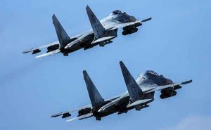 Two Russian Su-35s Photo: Sergey Savostianov / TASS