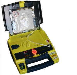 Automated external defibrillator. Image-Owain Davies