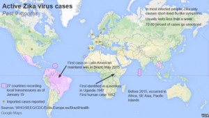 Active Zika virus cases