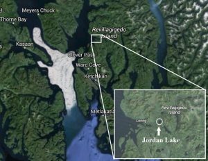 Location of float plane accident site (inset) 20 miles north of Ketchikan. Image-Google Maps