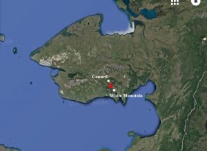 A blaze caused by a campfire broke out between Council and White Mountain on Thursday. Image-Google Maps