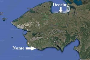 Location of Nome and Deering on the Seward Peninsula. Image-Google Maps