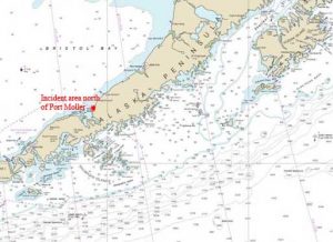 Location of Port Moller and incident area. Image-NOAA charts