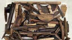 Faces on a beach in Southwest Alaska