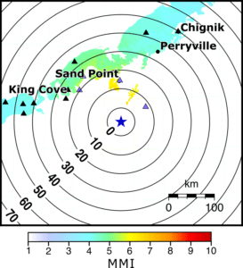 Chart courtesy of Alex Fozkos This chart shows warning times that could have been provided in advance of peak shaking from the July 16, 2025, magnitude 7.3 earthquake near Sand Point, Alaska, if Alaska had an early warning system.