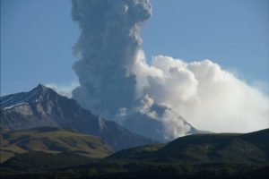Shiveluch volcano has had more than 40 violent eruptions over the last 10,000 years. Image-Michael Krawczynski, Washington University in St. Louis